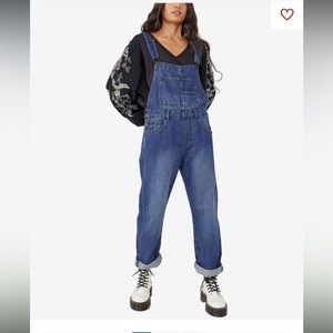 Free people ziggy overalls inky indigo large
